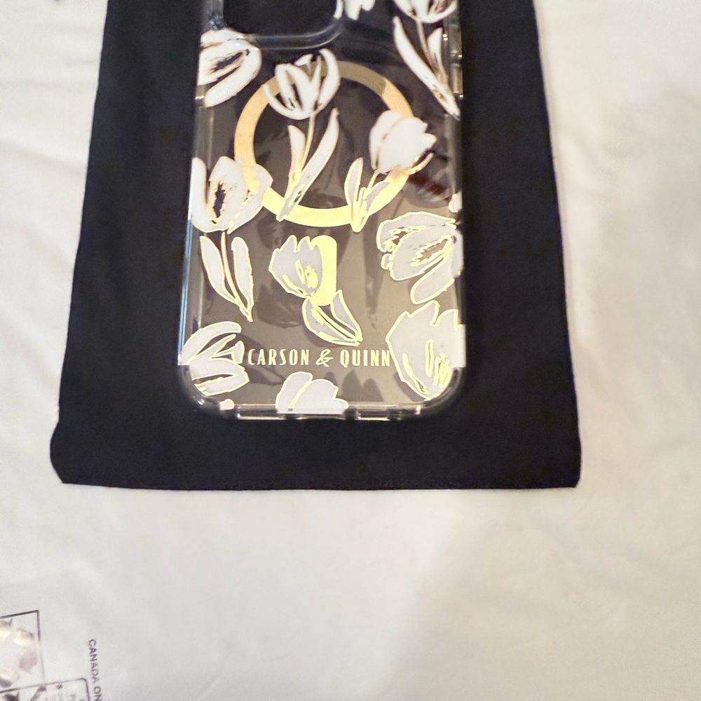 Floral Phone Case - Black and Gold